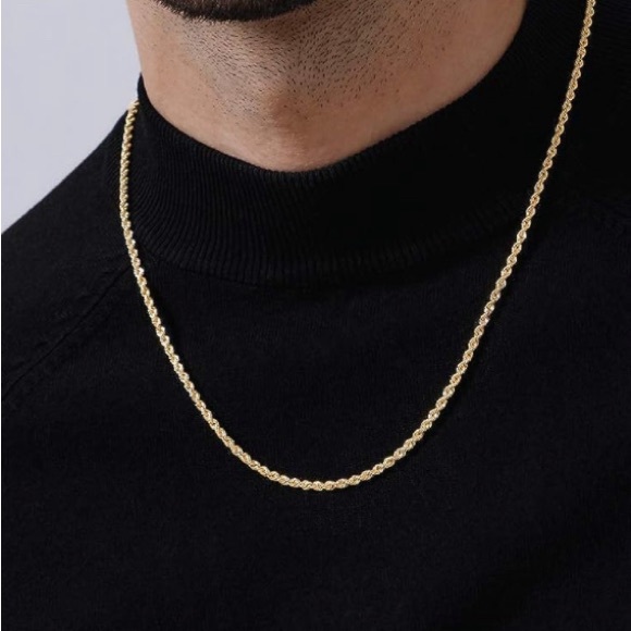 14k Yellow Gold Filled Rope Chain Necklace - 2.7mm - 24 Inches - New Condition - Picture 3 of 7